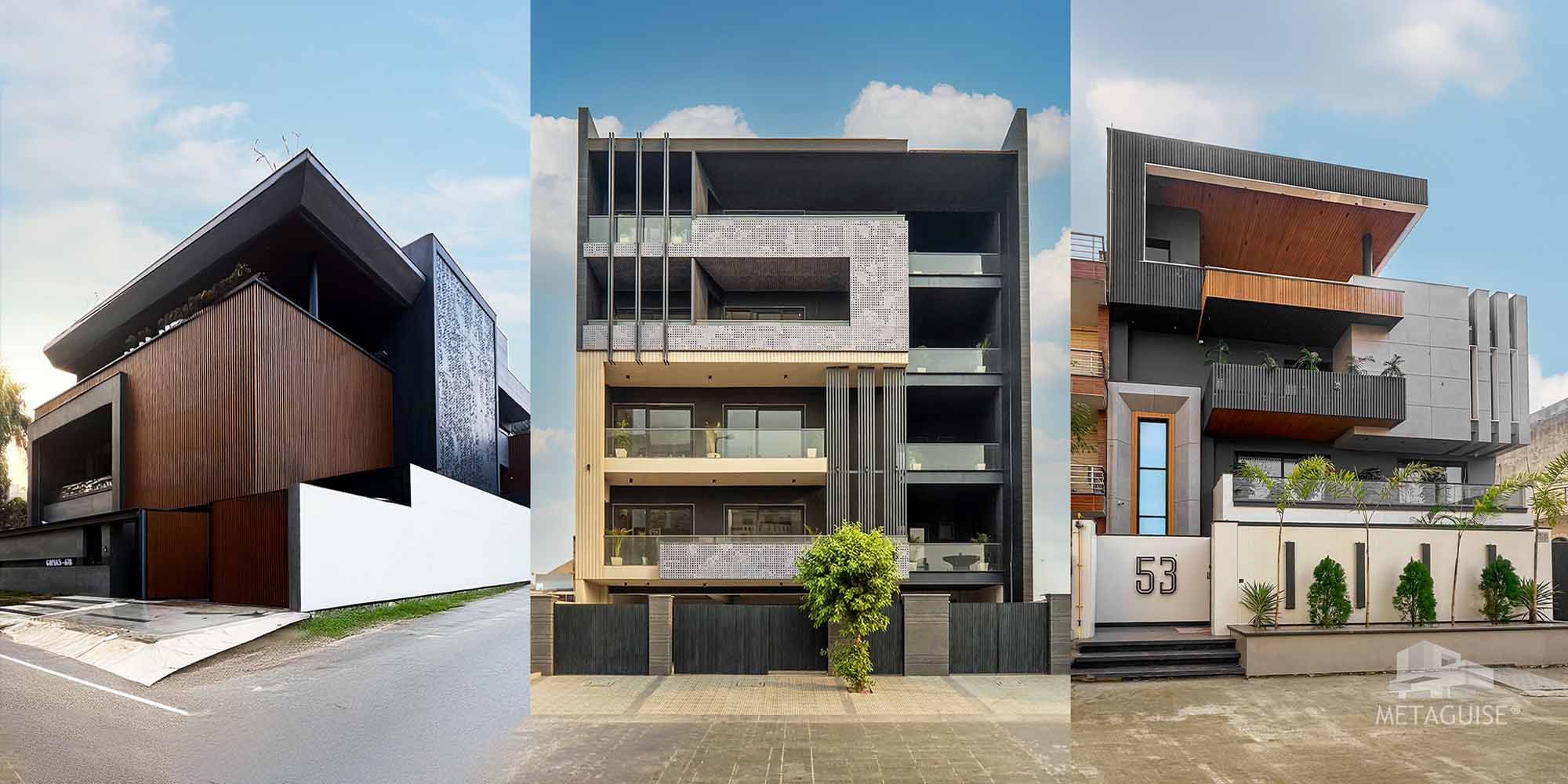 Best exterior cladding for Delhi NCR home 2026 – heat resistant metal facade panel by Metaguise