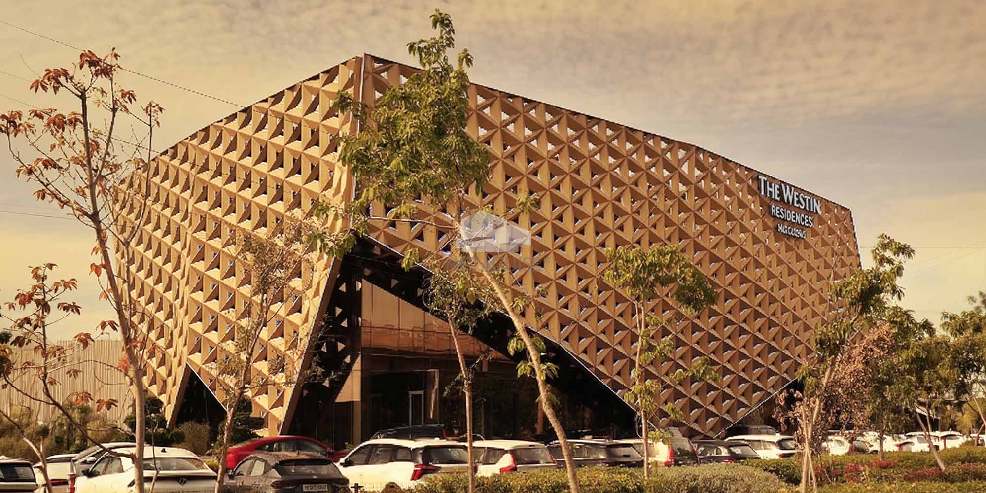 Parametric facade design algorithm created in Grasshopper for MetaSequin metal panel system in India
